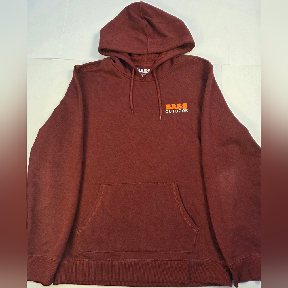 Bass Outdoor Burgundy Hoodie with Orange Logo